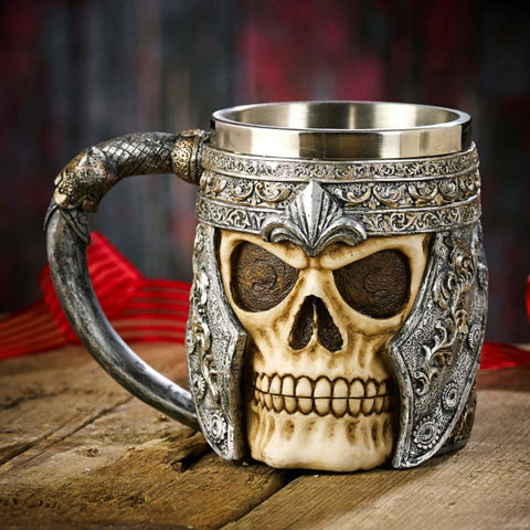 Viking Warrior Skull Mug